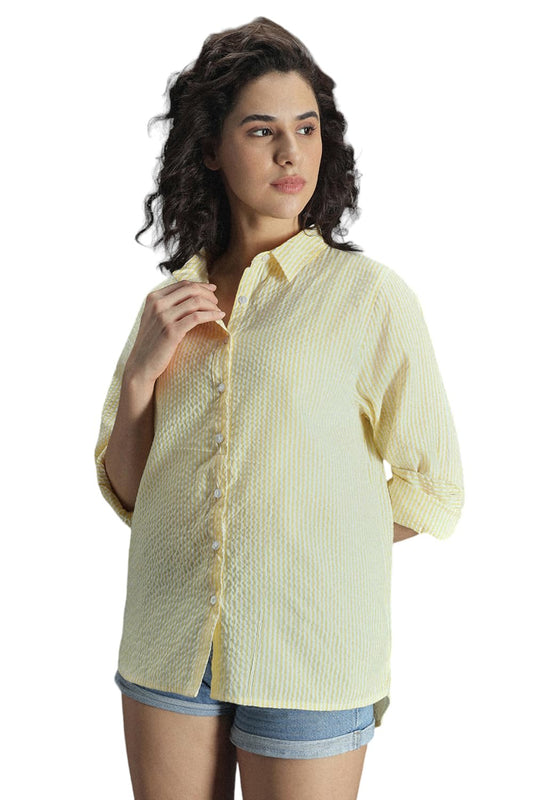 High Star WomenS Oversized Fit Shirt (Hswshs2423_Mc3_Multicolor_3