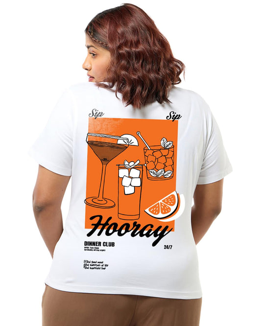 Bewakoof Womens Graphic Print Regular Fit Half Sleeve Round Neck Pure Cotton Plus Size T-Shirt_676159_White_3XL