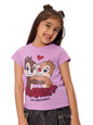 The Souled Store Official Disney Originals: Naughty in A Nutshell Girls Short Sleeves Round Neck White Graphic Printed Cotton T-