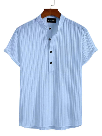 Deelmo MenS Regular Fit Solid Pattern Polyester Blend Shirt With Spread Collar Half Sleeve And Standard Length | Shirt For Man