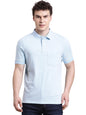 Turtle Men Light Blue Printed Slim Fit Cotton Stretch Polo T-Shirt