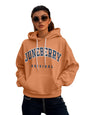 Juneberry Fleece Oversized Baggy Fit Hooded Sweatshirt Drop Shoulder Typographic Logo Printed Full Sleeve Hoodie For Women (Os_H