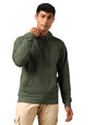 Nobero Elegant Unisex Olive Green Cotton Solid Plain Hoody Sports Winter Gym Workout Running Travel Trekking Hooded Sweatshirts