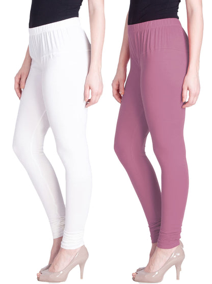 Lyra Cotton Premium Churidar Leggings For Women (Pack Of 2)