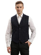 Turtle Men Terry Rayon Self Design Navy Waistcoat