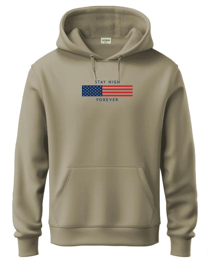 ADRO Men's Cotton Blend Neck Hooded Sweatshirt (H24-FLAG)