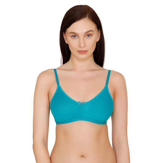 Zivame Womens Polyester Double Layered Wire Free 34Th Coverage Bra Blue