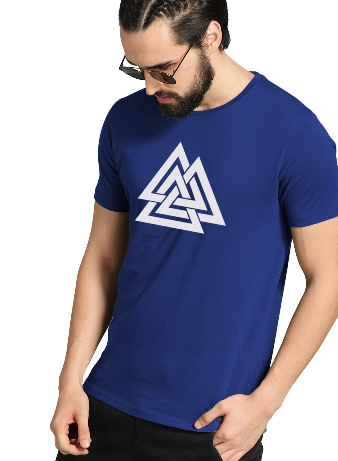 ADRO Triangle Mens Printed T-Shirt (RNR-M-TKT-RB_Royal Blue)