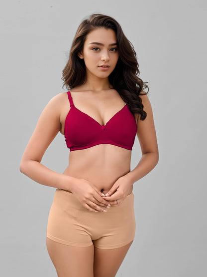 Lux Venus 3/4Th Coverage Padded Bra With Adjustable Bra Fuchsia