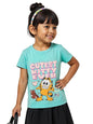 The Souled Store Official Garfield : Cutest Kitty Girls Short Sleeves Round Neck Graphic Printed Regular Fit Cotton T-Shirts Blu
