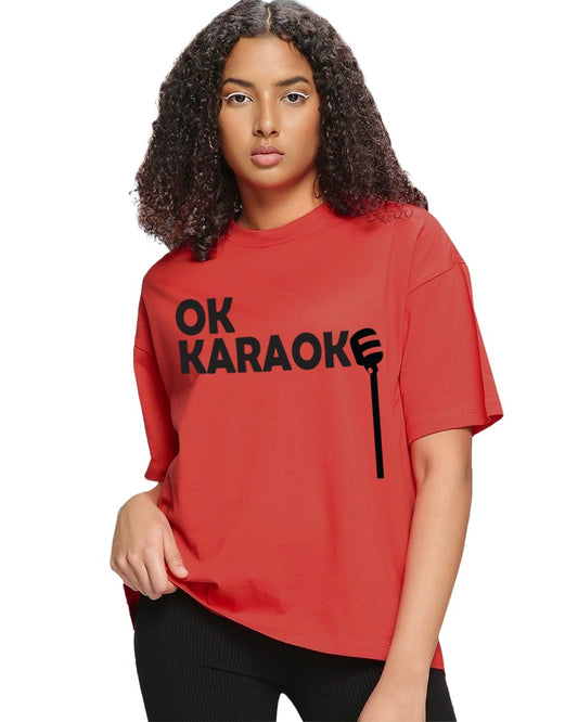 Bewakoof WomenS Typography Oversized Fit Half Sleeve Round Neck Cotton Plus Size T-Shirt_694267_Red_6Xl
