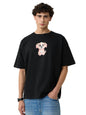 The Souled Store Oversized T-Shirt: Save The Dog Men and Boys Short Sleeves Round Neck Black Graphic Printed Cotton Oversized T-
