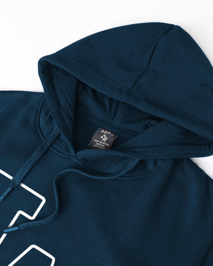 ADRO Men's Cotton Neck Hooded Sweatshirt (H24-LA-SB_Teal