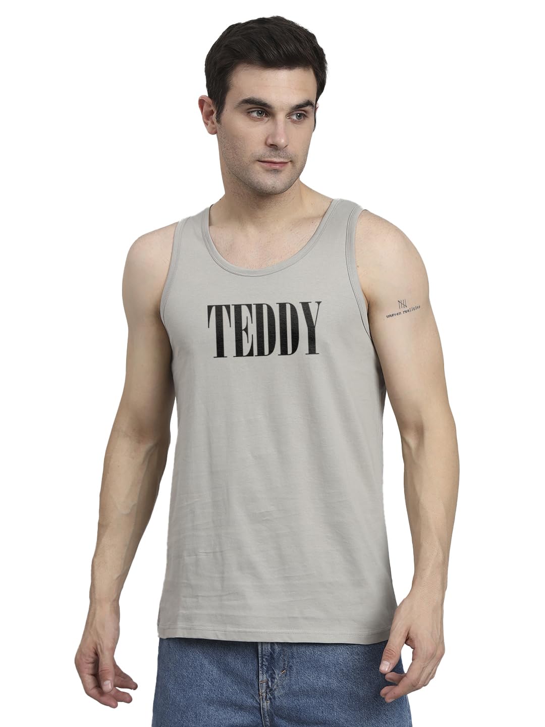 Peppyzone Mens S to 5XL Designer Men Vest Teddy Printed Cotton Sando/Baniyan/Ganji for Men and Boys - Perfect for Gym Workouts,