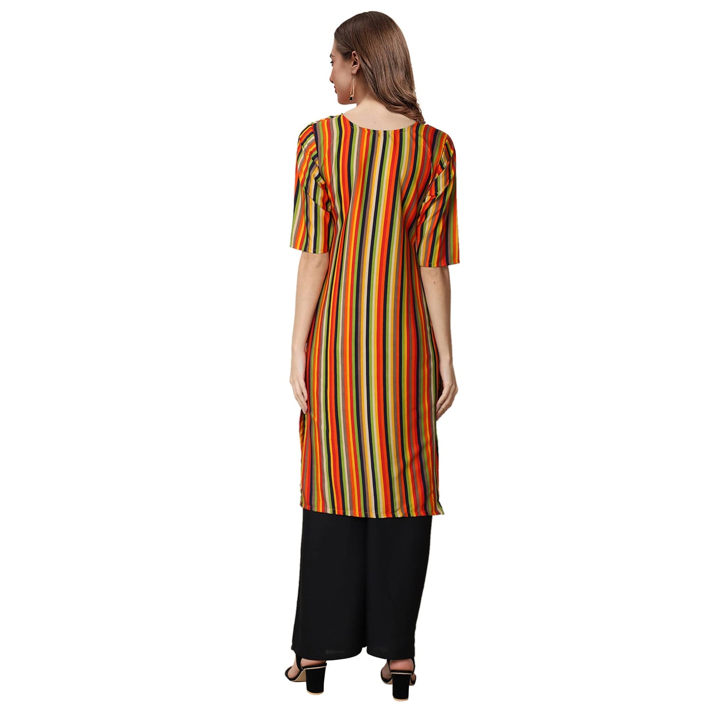 Pinkmint Women's Crepe Digital Print Straight Kurta(Pack of 3)[QB-354-356-357]