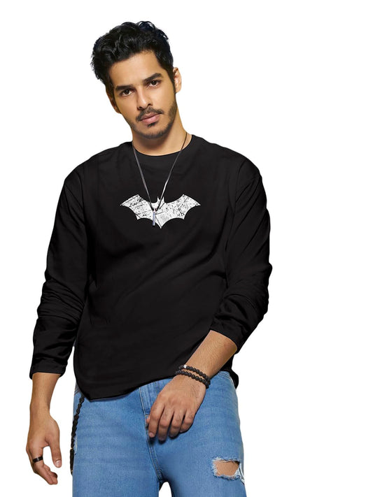 Bewakoof Official DC Merchandise Batman Mens Graphic Printed Regular Fit Half Sleeve Round Neck Cotton T-Shirt, Black, Small