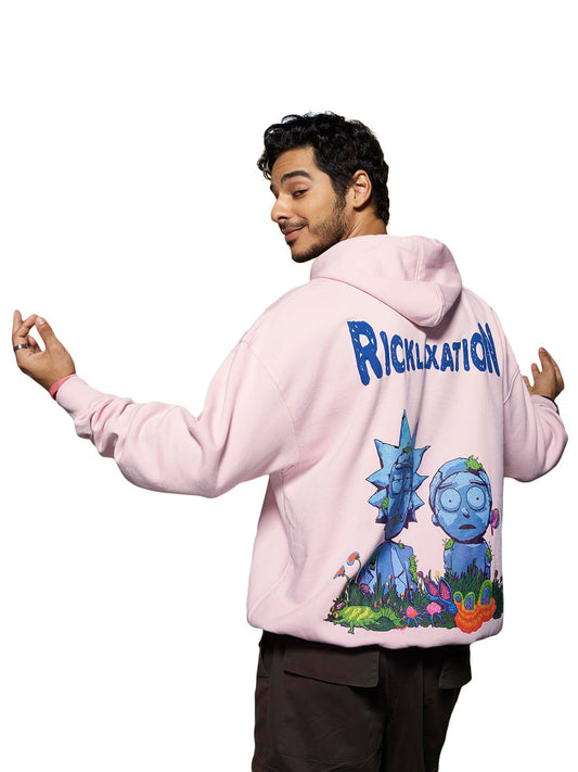 Bewakoof Official Rick and Morty Merchandise Mens Graphic Print Oversized Fit Full Sleeve Fleece Hoodies