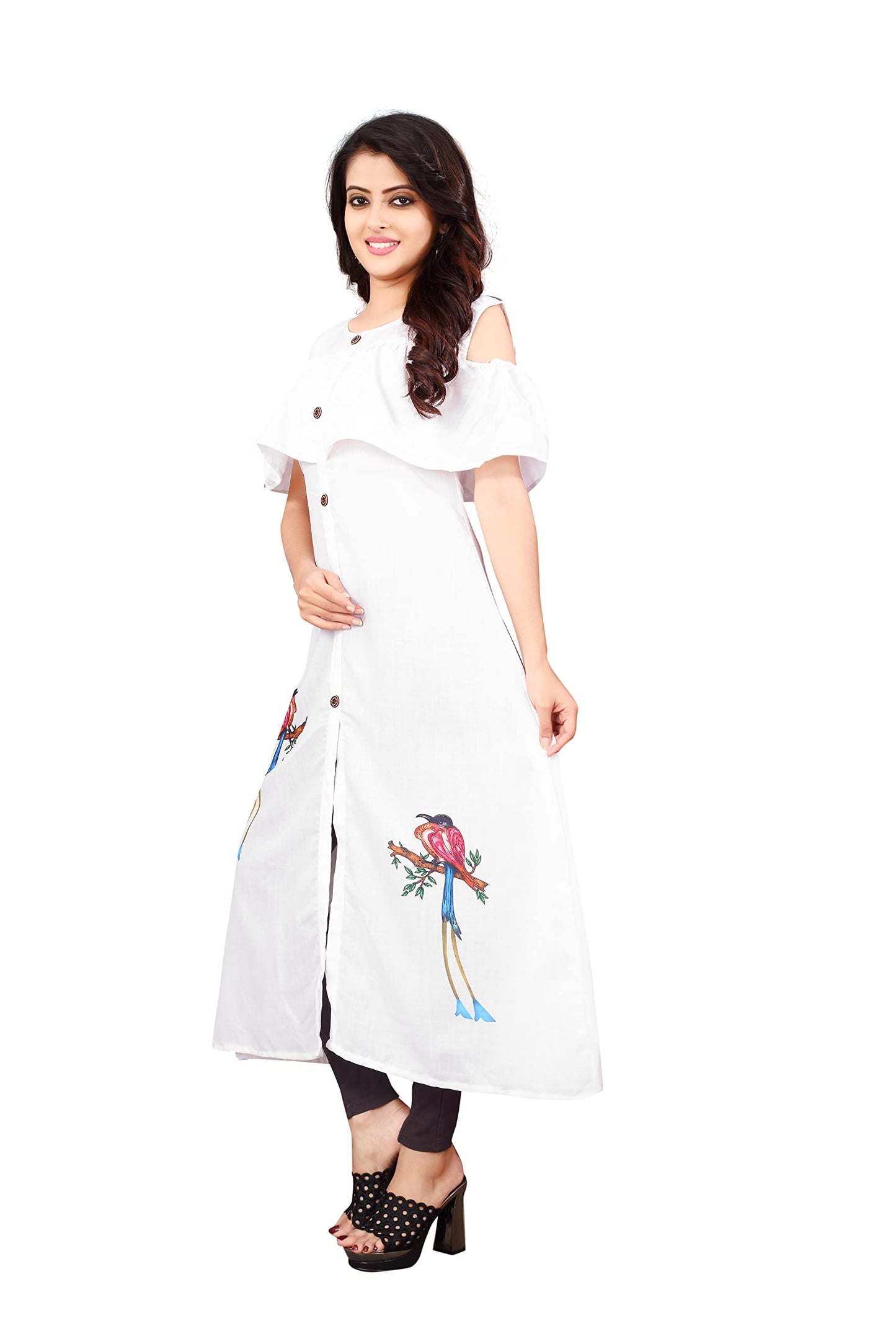 OM SAI LATEST CREATION Women's Rayon Printed Fully Stitched Kurta Women & Girls