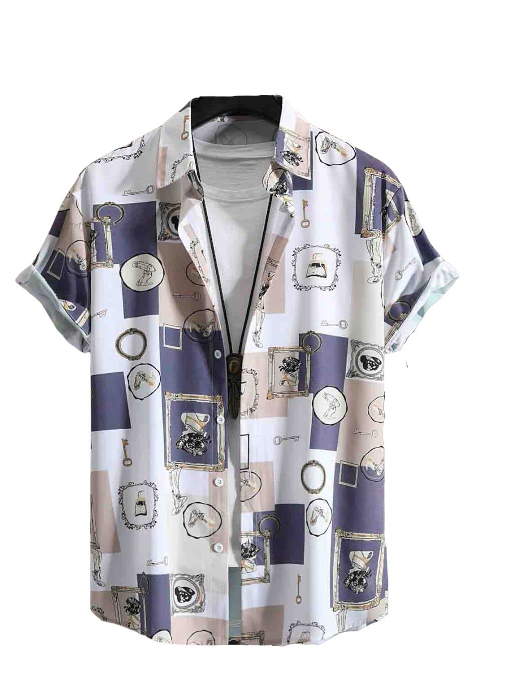 Leriya Fashion Shirts For Men || Rayon Block Print & Preppy Short Sleeves Shirt || Revere Coller MenS Shirts || Beach || Outing