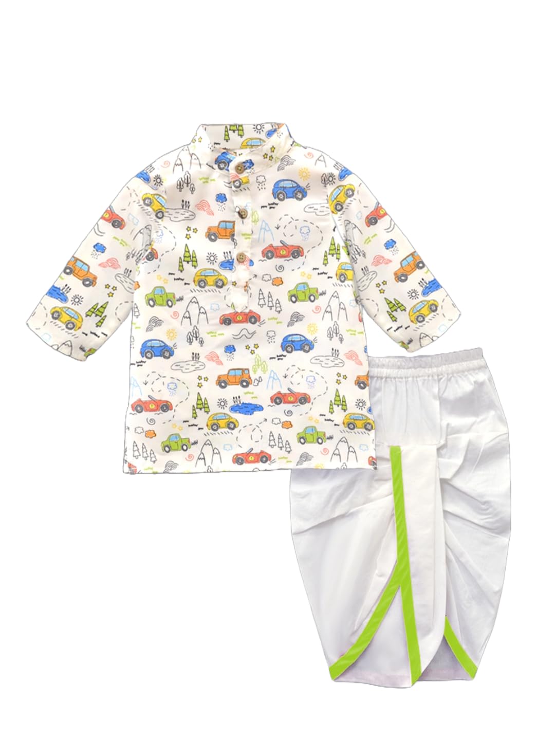 A.T.U.N. (ALL THINGS UBER NICE) Car Print Kurta & Dhoti Set