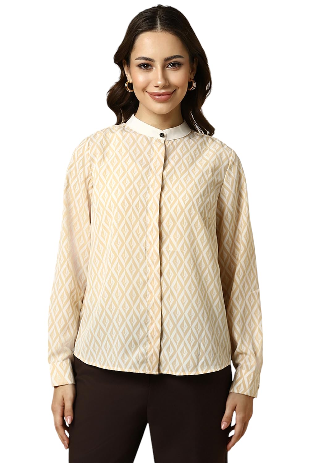 Allen Solly Women Regular Fit Printed Formal Full Sleeve Shirt