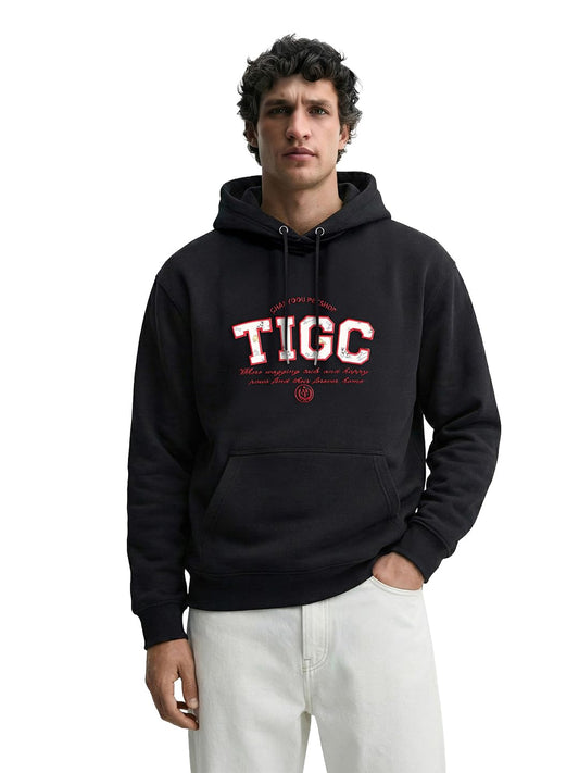 The Indian Garage Co Mens Relaxed Fit Long Sleeves Hooded Varsity Hoodie