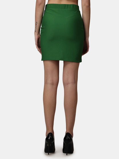 POPWINGS Casual Shimmer Solid Sarong Mini Skirt for Women | Summer Skirt for Women | Mini Skirt for Women Green