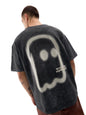 The Souled Store Patchy Mr. Soul Men and Boys Short Sleeve Round Neck Black Graphic Printed Cotton Oversized T-Shirts