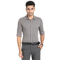Turtle Cotton Grey Printed Slim Fit Full Sleeve Formal Shirt
