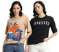 Juneberry Pure 100% Cotton Oversized Loose Baggy Fit Drop Shoulder Latest Aesthetic & Cool Graphic Prinred Half Sleeve T-Shirts