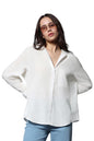 HIGH STAR Womens Oversized Fit Shirt (HSWSHW23509_WH_White