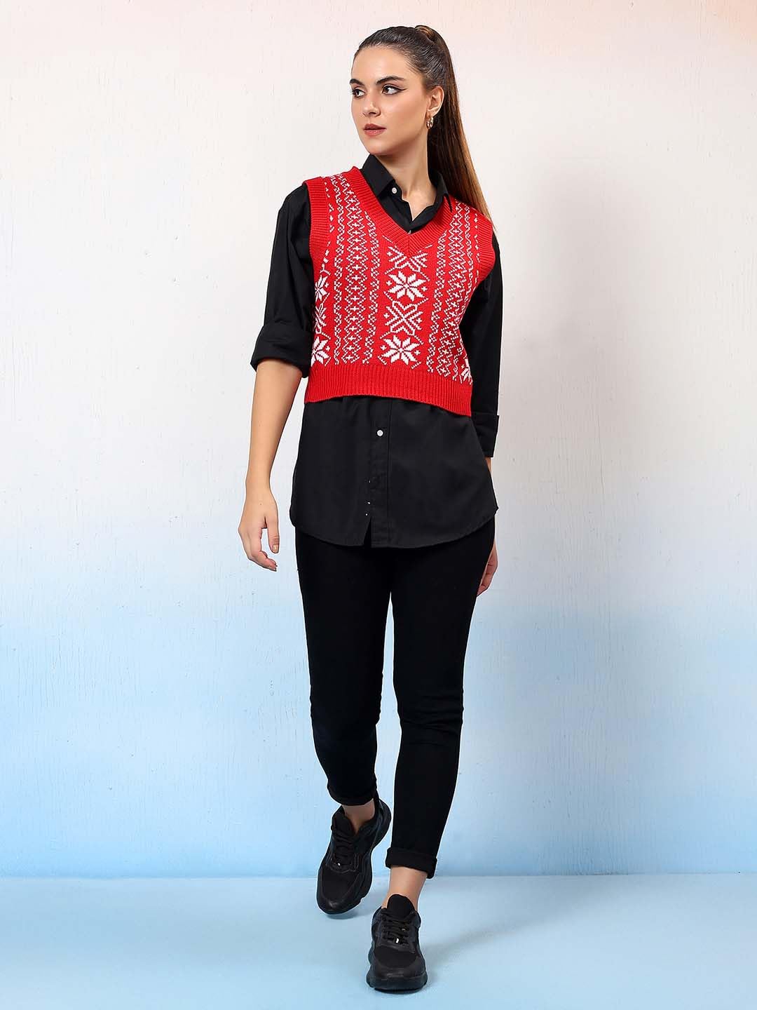 Kotty WomenS Trendy Sleeveless Sweater Vests  Perfect For Layering And Smart-Casual Outfits(Multicolored,L)