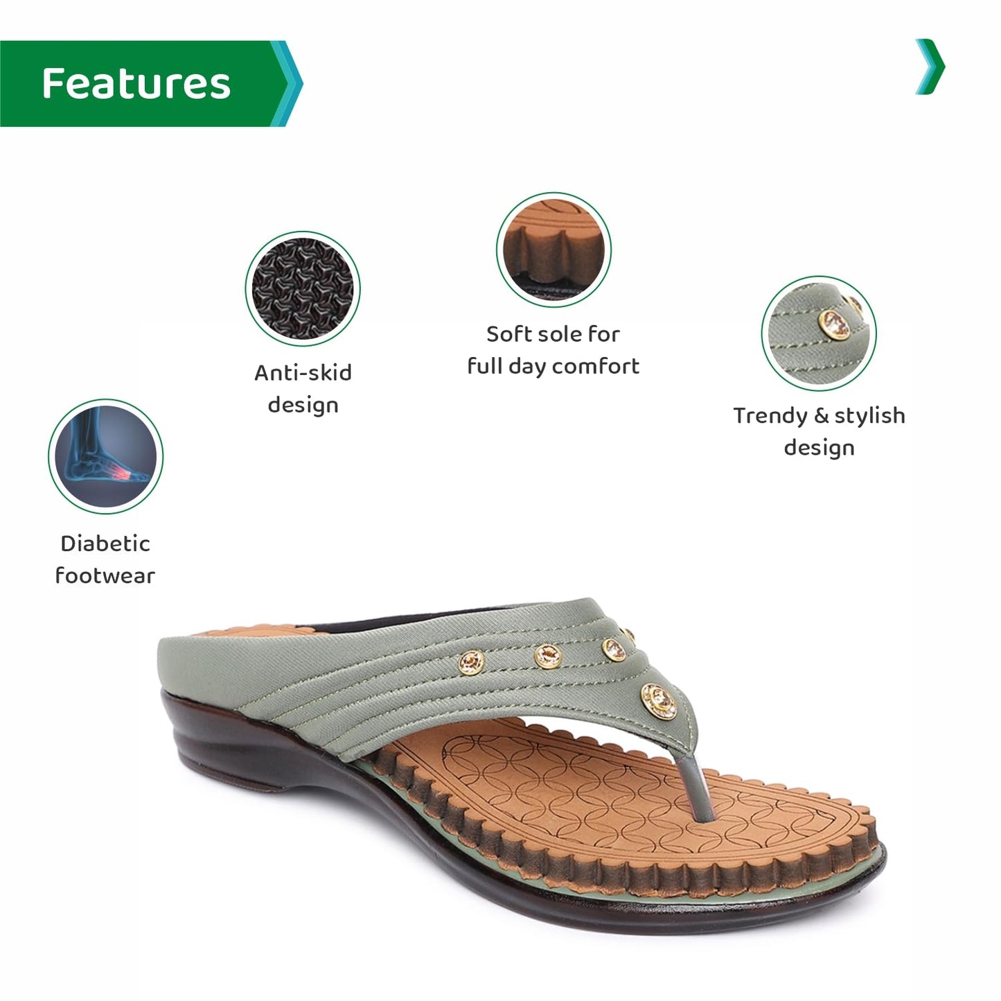 Ortho Joy Fancy Doctor Slippers | Comfortable Sandals For Women Stylish