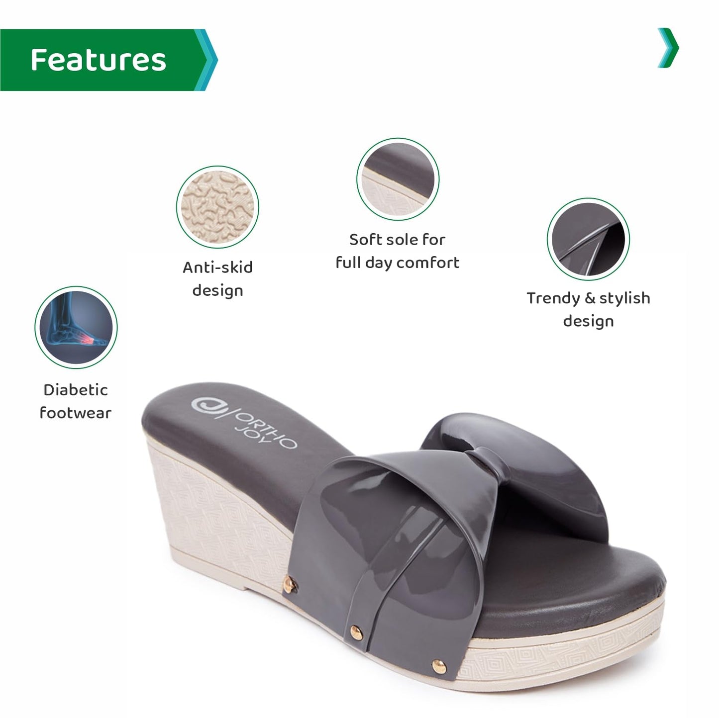 Ortho Joy Fancy Doctor Slippers || Comfortable Wedges Sandals For Women Stylish