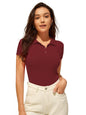 AVANOVA Slim Fit Western for Womens Ruched Solid Tunic Top_Maroon