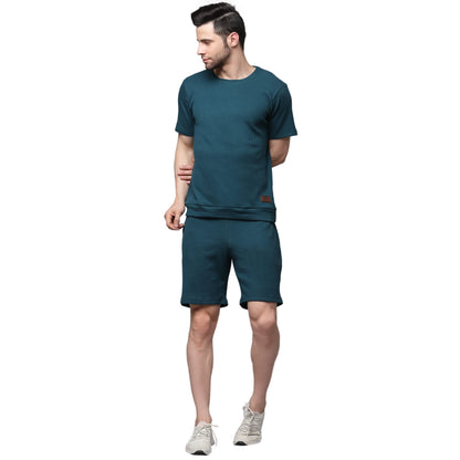 Rigo Waffle Knit Self Textured Co-Ord Set For MenS | Night Suit Set For MenS | Lounge-Wear Nightdress Pajama Set For MenS | N