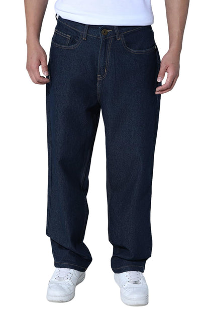 Hubberholme Men Blue Cotton Relaxed Fit Mid-Rise Jeans