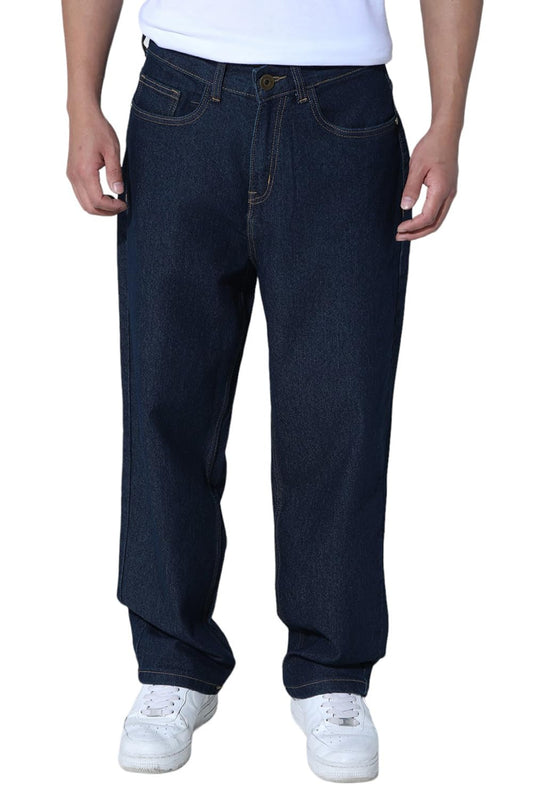 Hubberholme Men Blue Cotton Relaxed Fit Mid-Rise Jeans