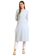 Aurelia Women'S Dusty Blue Embroidered Cotton Lurex Straight Kurta (Size: Xl)-A15796-704238