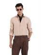 The Indian Garage Co Mens Slim Fit Textured Cutaway Collar Full Sleeves Party Shirt