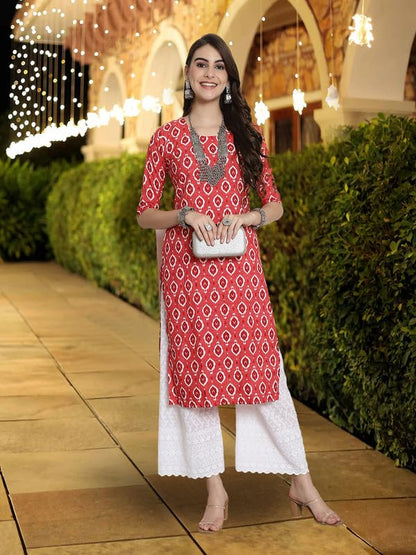 Pinkmint WomenS Crepe Kurti Round Neck Straight Kurti For Women Comfortable Kurti Regular Wear Kurti For WomenS (Pack Of 6)