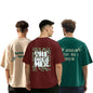 Nobero MenS Graphic Print Oversized Fit T-Shirt (1M-Twts-C0933-X_Wine Red/Sand/Rainforest