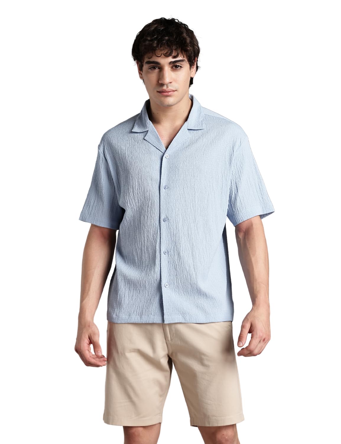Fyltr MenS Solid Regular Fit Shirt (Fylss25Ms-1317_Mist Blue