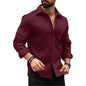 Deelmo MenS Regular Fit Button Down Dress Shirts Textured Long Sleeve Casual Hawaiian Shirt Maroon