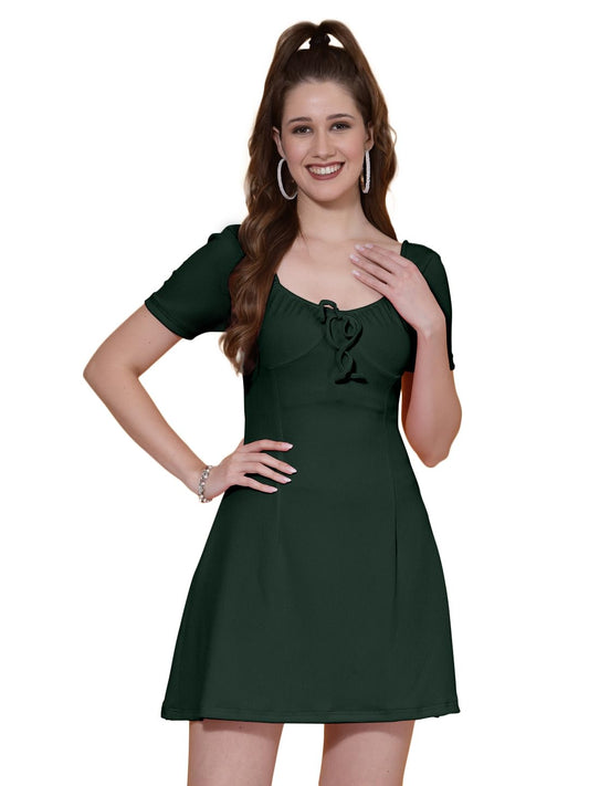 Oomph! WomenS Western & Fusion Wear Dresses For Women Green - Md788