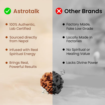 Astrotalk Nepal Origin Nirakar Rudraksha (0 Mukhi) with Silver Capping | Rare Zero Mukhi Bead | Represents Formless Lord Shiva | Sacred Rudraksha Bead for Women & Men