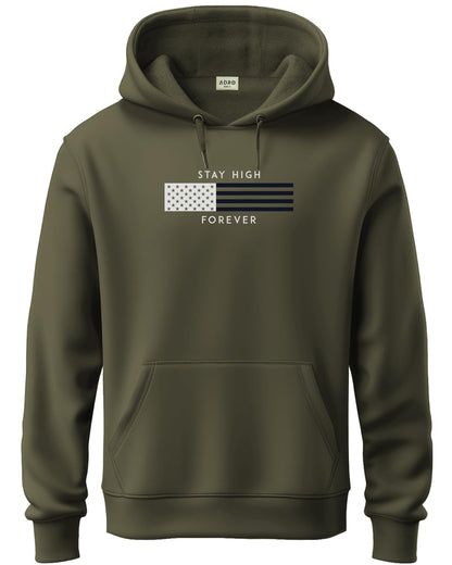 ADRO Men's Cotton Blend Neck Hooded Sweatshirt (H24-FLAG)