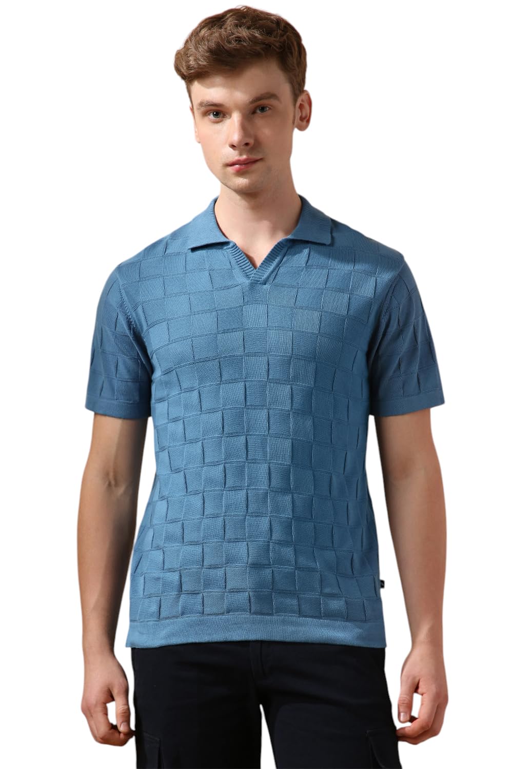 Dennis Lingo Men Steller Textured Half Sleeves Regular Fit T Shirts