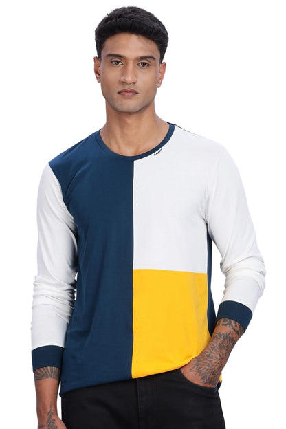 ADRO Mens Solid Regular Fit T-Shirt (FR24-SBWS_Steel, White