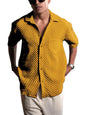 Pinkmint Bubble Textured Shirt for Men ll Half Sleeve Stylish Button Down Shirts ll Mens Pocket Shirt (Pack of 1) Yellow